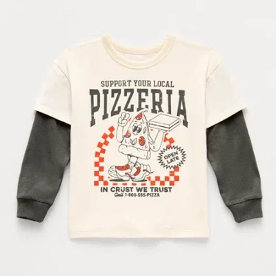 Grayson Little Babies' Toddler Boys Crew Neck Long Sleeve T-shirt In White