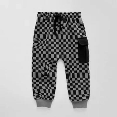 Grayson Little Babies' Toddler Boys Drawstring Waist Cuffed Mid Rise Regular Fit Fleece Jogger Pant In Black