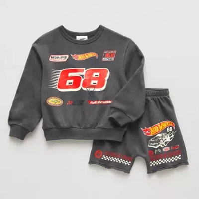 Grayson Little Babies' Toddler Boys Hot Wheels 2-pc. Short Set In Gray