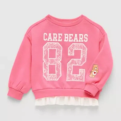 Grayson Little Babies' Toddler Girls Crew Neck Long Sleeve Care Bears Sweatshirt In Pink