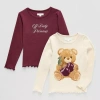 Grayson Little Toddler Girls Crew Neck Long Sleeve Regular Fit 2-pc. Graphic T-shirt In Multi