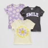 Grayson Little Toddler Girls Crew Neck Short Sleeve Regular Fit 3-pc. Graphic T-shirt In Multi