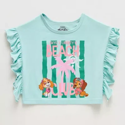 Grayson Little Babies' Toddler Girls Crew Neck Short Sleeve Regular Fit Paw Patrol Graphic T-shirt In Blue