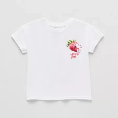 Grayson Little Babies' Toddler Girls Crew Neck Short Sleeve Relaxed Fit Snoopy Graphic T-shirt In White