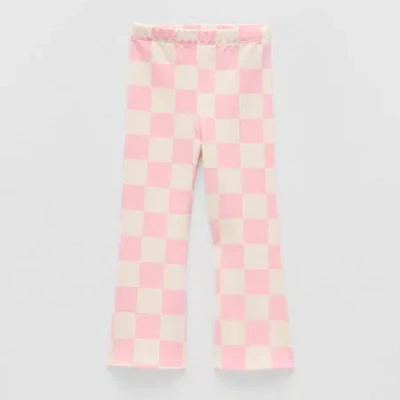 Grayson Little Babies' Toddler Girls Mid Rise Flare Relaxed Fit French Terry Pull-on Pant In Pink
