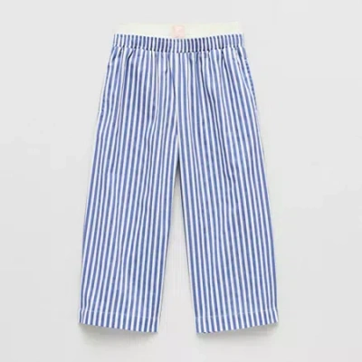 Grayson Little Babies' Toddler Girls Mid Rise Wide Leg Relaxed Fit Pull-on Pant In Blue