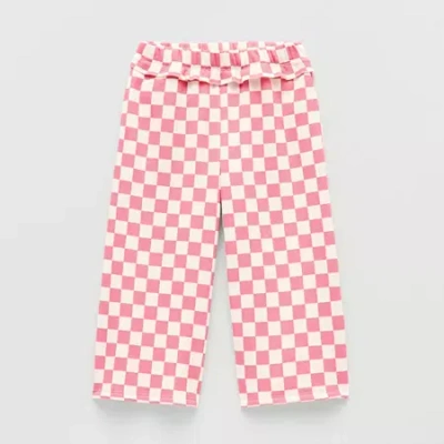 Grayson Little Babies' Toddler Girls Wide Leg Relaxed Fit Pull-on Pant In Pink