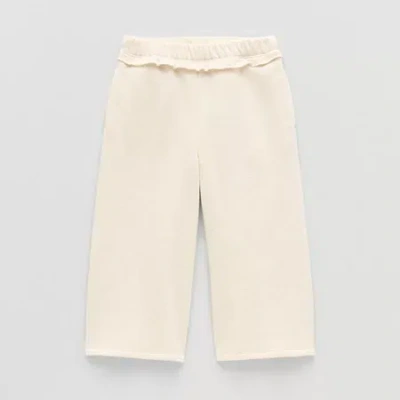 Grayson Little Babies' Toddler Girls Wide Leg Relaxed Fit Pull-on Pant In White