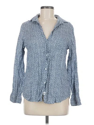 Pre-owned Grayson Long Sleeve Blouse In Blue