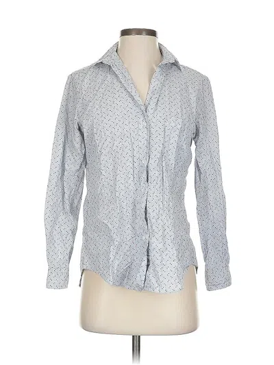 Pre-owned Grayson Long Sleeve Blouse In Gray