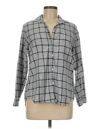 Pre-owned Grayson Long Sleeve Blouse In Gray