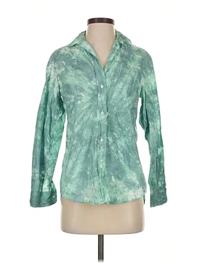 Pre-owned Grayson Long Sleeve Blouse In Green
