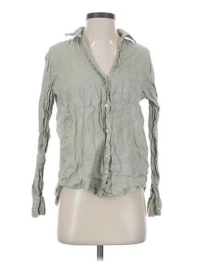 Pre-owned Grayson Long Sleeve Blouse In Green