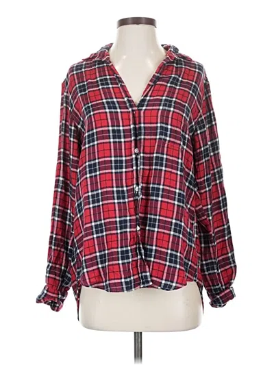 Pre-owned Grayson Long Sleeve Blouse In Red