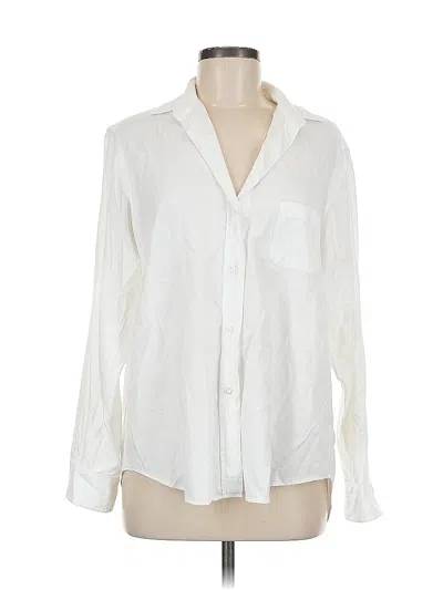 Pre-owned Grayson Long Sleeve Blouse In White