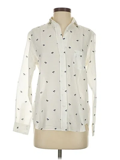 Pre-owned Grayson Long Sleeve Blouse In White