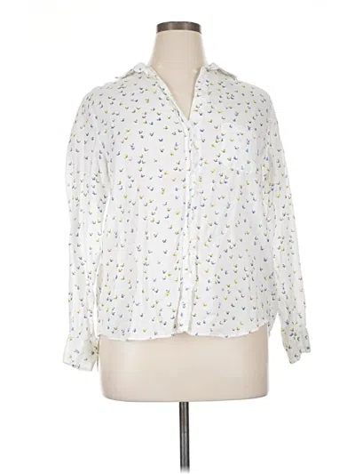 Pre-owned Grayson Long Sleeve Blouse In White