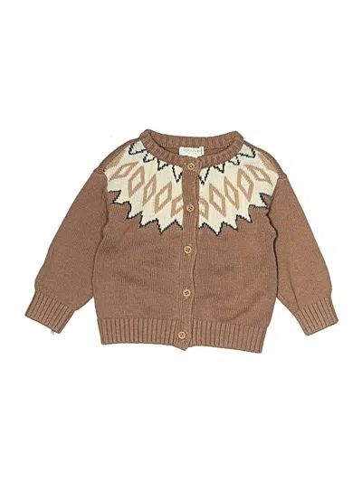 Pre-owned Grayson Mini Babies' Cardigan Sweater In Brown