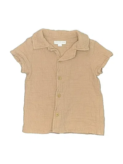 Pre-owned Grayson Mini Babies' Short Sleeve Button Down Shirt In Brown