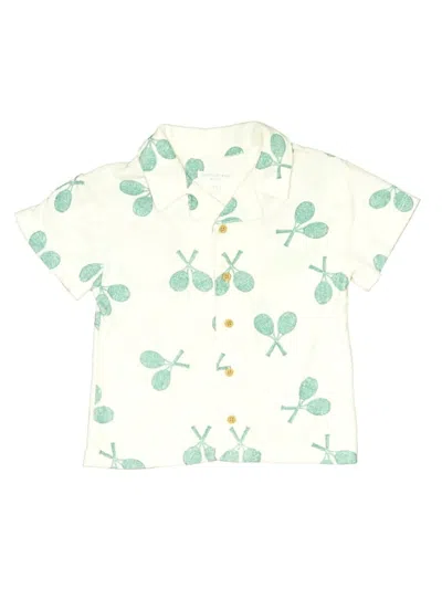 Pre-owned Grayson Mini Kids' Short Sleeve Button Down Shirt In Green
