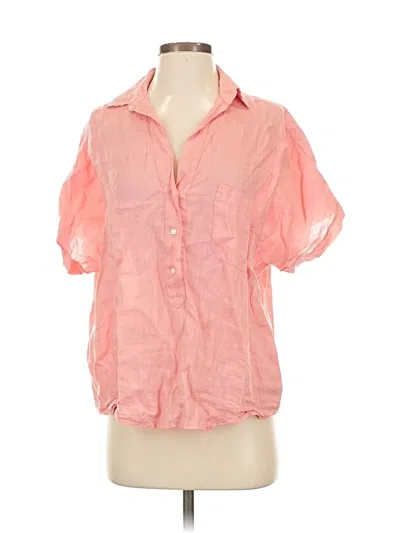 Pre-owned Grayson Short Sleeve Blouse In Pink