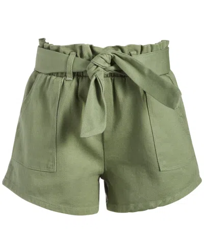 Grayson Threads Black Grayson Threads Kids, The Label Big Girls Tie-belt Cotton Twill Shorts In Green