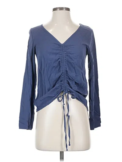 Pre-owned Grayson Threads Long Sleeve Blouse In Blue