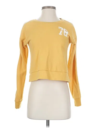 Pre-owned Grayson Threads Long Sleeve Top Yellow Crew Neck Tops