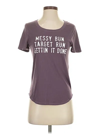 Pre-owned Grayson Threads Short Sleeve Top Purple Scoop Neck Tops