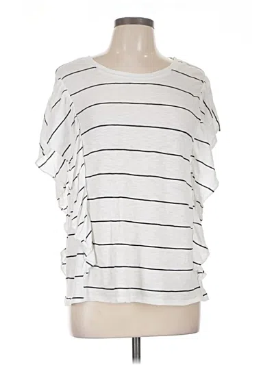 Pre-owned Grayson Threads Short Sleeve Top White One Shoulder Neckline Tops