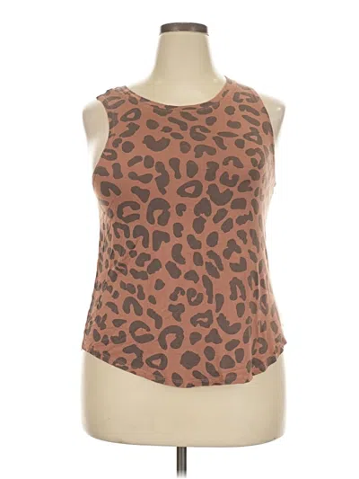 Pre-owned Grayson Threads Sleeveless Top Brown Halter Neckline Tops