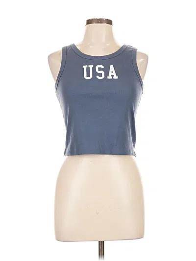Pre-owned Grayson Threads Tank Top Blue Halter Neckline Tops
