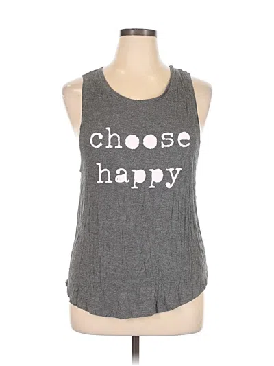 Pre-owned Grayson Threads Tank Top Gray Halter Neckline Tops