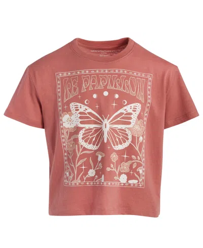Grayson Threads, The Label Kids' Big Girls Le Papillon Graphic Short-sleeve T-shirt In Brown
