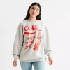 Grayson Threads, The Label Diet Coke Womens Juniors Crew Neck Long Sleeve Sweatshirt In Gray