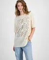 Grayson Threads, The Label Juniors' Acdc Leopard T-shirt In Bleached Sand