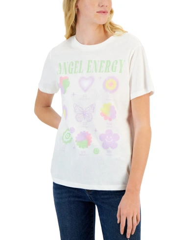 Grayson Threads, The Label Juniors' Angel Energy Graphic Tee In Off White