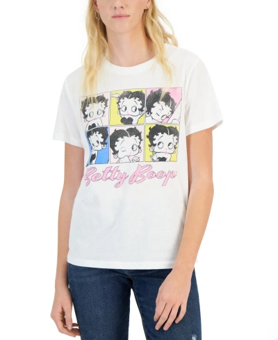 Grayson Threads, The Label Juniors' Betty Boop Grids Graphic Tee In White