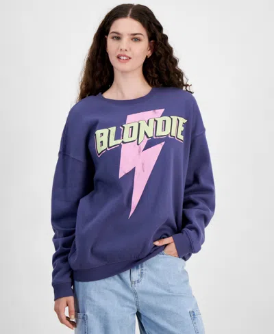 Grayson Threads, The Label Juniors' Blondie Crewneck Sweatshirt In Blue