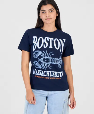 Grayson Threads, The Label Juniors' Boston Lobster Graphic Print T-shirt In Multi