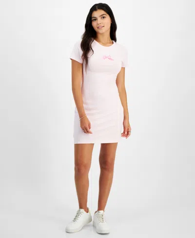Grayson Threads, The Label Juniors' Bow Graphic T-shirt Dress In Pink