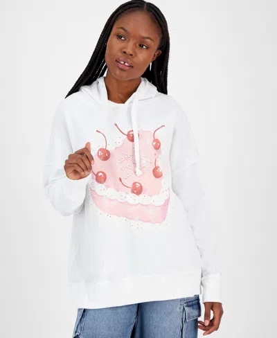 Grayson Threads, The Label Juniors' Cake Is My Love Language Graphic Hoodie In White