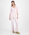 Grayson Threads, The Label Grayson Threads The Label Juniors Call Me Angel Waffle Knit Top Foldover Waist Pants In Ballet Slipper