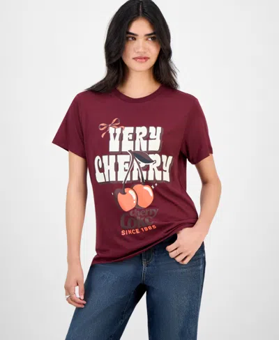Grayson Threads, The Label Juniors' Cherry Coke T-shirt In Red