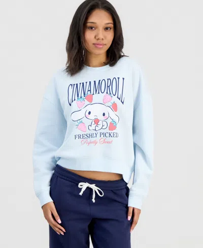 Grayson Threads, The Label Juniors' Cinnamoroll Fleece Sweatshirt In Blue