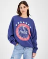 Grayson Threads, The Label Juniors' Coca Cola Disco Crewneck Sweatshirt In Navy