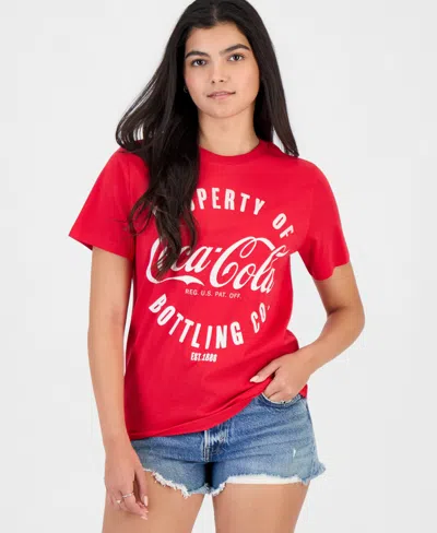 Grayson Threads, The Label Juniors' Coca Cola Graphic Print Crewneck T-shirt In Multi