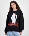 Grayson Threads, The Label Juniors' Coca-cola Polar Bear Sweatshirt In Black