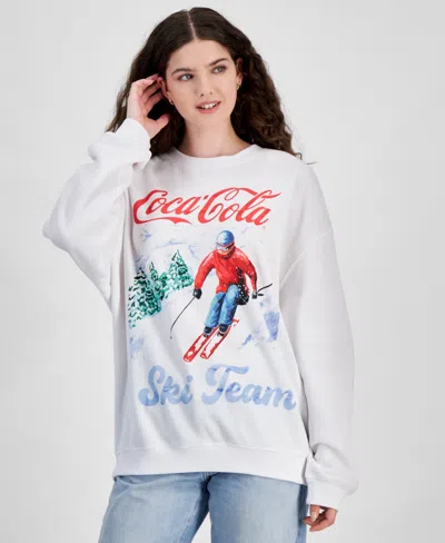 Grayson Threads, The Label Juniors' Coca-cola Ski Team Sweatshirt In White