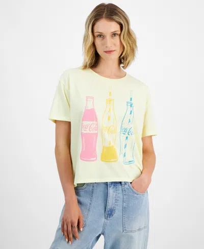 Grayson Threads, The Label Juniors' Coco Cola Graphic T-shirt In Yellow